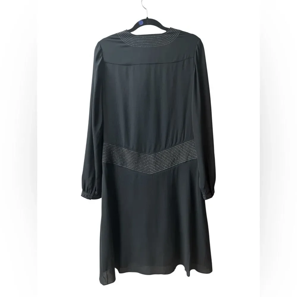 NWT Tory Burch Varenne Tunic Dress Black 100% Silk Size 6 | $450‎ Retail